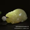 Pieza de Mango de Jade Afgano Natural Verde y Blanco Ojo de Gato Pixiu Dragón Tortuga Pieza de Mango Transmisión en Vivo Juguete Cultural Pieza de Agarre de Jade