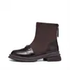 Botas elásticas, botas de mujer de moda, nueva colección otoño/invierno 2026, botas ajustadas de estilo británico, botines tipo calcetín, forradas de felpa, elegantes botines Chelsea