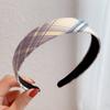 Pinza para el Cabello con Pinza de Presión para el Cabello, Aro para la Cabeza de Estilo Universitario a Cuadros Japonés y Coreano, Aro Ancho para el Cabello, Pinza Antideslizante para el Cabello Todo-partido para Mujer
