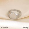 Anillo creativo de moda europea y americana liso redondo de acero inoxidable ins chapado al vacío oro de 18 quilates con logotipo con letras joyería