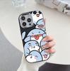 Funda de Teléfono Cartoon Tiburón Azul Gordito 15Pro Galvanizada Max Adecuada para Apple 12 Anti-Caídas 13 Protección de TPU