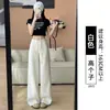 Calça esportiva feminina cinza 2026 nova outono cintura alta drapeada pantalona justa para pessoas baixinhas calça de moletom casual para yoga