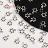 Pulsera con Colgante de Estrella de Seis Puntas de Plata Antigua Collar Colgante Cuerda Roja Material Trenzado Aretes Aretes Accesorios de Joyería Diy Material