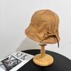 Sombrero de Pescador de Estilo Japonés con Forro Polar Cálido para Mujer Otoño e Invierno Sombrero de Cubeta de Ante Engrosado Estilo Coreano Moderno Rostro Pequeño