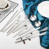 Vajilla de acero inoxidable mate 304 de Amazon, cuchillo, tenedor y cuchara adecuados para cuchillos, tenedores y cucharas de carne occidentales, cucharas de postre, cucharas de hielo.
