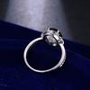Anillo Elle Mosha clásico retro de cuatro garras con incrustaciones de circonita AAA y esmeralda, estilo sencillo y personalizado.