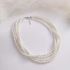 Colar choker de vidro multicamadas com quatro torções NK-235 estilo retrô para senhoras, corrente curta para clavícula para usar com cheongsam