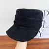 Boné Simples de Camurça Cor Sólida para Mulheres, Moda Casual Versátil Outono e Inverno, Chapéu Equestre de Topo Plano Emagrecedor