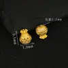 Prata S925 Ouro Abóbora Prismática Contas Espaçadoras Acessórios DIY Moda Nicho Simples Versátil Pequenos Acessórios