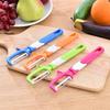 Cuchillo pelador de acero inoxidable, pelador de frutas, pelador de manzanas, cuchillo multifuncional para pelar melones, frutas y patatas, cuchillo raspador.