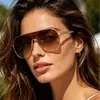 Nuevas Gafas de Sol Aviador Integradas de Amplio Campo de Visión Transfronterizas con Diseño de Raya Vertical Integrada para Conducir y Protección Solar
