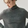 Bai Cai Rong 2026 Otoño/Invierno Moda y Sencillo Capa Base de Punto Suéter Cardigan Delgado de Cuello Alto