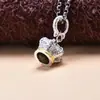 Collar con colgante de corona de plata de ley 925 color oro y plata a juego patrón tangcao diseño de nicho temperamento de lujo ligero cadena para camiseta suéter