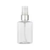 Botella Cuadrada Octagonal de 80 ml Hombro Redondo Transparente Botella Cuadrada Gruesa Marrón Tapa de Aluminio con Tapón Interior Cabezal Pulverizador de Aluminio Niebla Fina