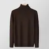 Suéter de cuello alto para hombre, Nuevo estilo coreano de otoño e invierno, Básico, Ajuste slim, Tejido de moda, Color liso, Camisa base versátil, Top