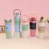 Vaso térmico transfronterizo estilo Owala, acero inoxidable 304, botella de agua deportiva portátil, vaso para beber de doble uso