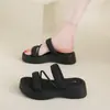 Sandalias Personalizadas0521 Hermosas de Suela Gruesa para Aumentar Altura para Mujeres, Nuevo Modelo Verano 2025, Adecuadas para Salir con Faldas, Ropa Casual