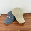 Nuevo gorro suave con agujeros y bordado tridimensional de letras para primavera y verano, gorra de béisbol con visera solar combinable para hombre y mujer