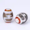 Ágata Natural Tres Ojos Dzi Cuentas Sueltas Genuinas Estilo Tíbet Rojo y Blanco Cuentas Barril DIY Colgante Pulsera Accesorios Cuentas