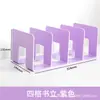 Sujetalibros de Cuatro Columnas Multicolor Material Duradero Transparente Papelería de Oficina Estantería para Libros Almacenamiento de Escritorio para Estudiantes Estante al por Mayor