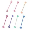 Pendientes de hueso de oreja de color nuevo transfronterizos, de varilla larga, para puente de oreja, doble perforación en la oreja, puente de oreja, acero inoxidable, 6 colores, Flor de Loto Amor