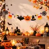 Guirnalda de Halloween Fantasma Calabaza Murciélago Sombrero de Mago Telaraña Dulce Banderines Decoraciones para Fiesta de Halloween