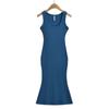 G023-23 inverno novo estilo francês puro desejo estilo elástico slim- fit sexy u- pescoço sem mangas colete bainha vestido