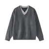 Suéter de Punto Yidao Vintage 2026 Otoño Nuevo Estilo Perezoso Retro Americano Holgado Hombro Caído Falso Dos Piezas Cuello en V