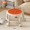 Banquinho Doméstico Pequeno Giratório com Rodas, Banquinho Baixo, Essencial para Cuidados com Bebês, Banquinho para Chuveiro de Banheiro, Banquinho Antiderrapante para Chuveiro Infantil