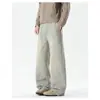 Jeans retro estilo americano con cordón para hombre, pantalones casuales rectos holgados para primavera y otoño, pantalones largos de pierna ancha que estilizan para hombre