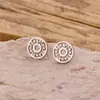 2025 Nuevos Pendientes de Moneda de Cobre Retro Ins Nuevo Chinoiserie Acero Inoxidable Patrón de Corte Geométrico Redondo Pendientes en Stock