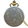 Reloj de Bolsillo Vintage de Bronce con Flor Doble de Ocho Pétalos para Hombres y Mujeres Reloj de Bolsillo de Cuarzo Reloj Grande Colgante Reloj de Regalo Reloj de Bolsillo Simple Creativo