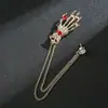Terno Personalizado Masculino com Insígnia de Franja, Joias de Instrumento Guitarra, Broche de Corrente, Acessórios de Broche de Bola Torcida