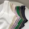 Camiseta base de cor sólida anti-exposição, regata canelada para mulheres, estilo novo para primavera e verão, cobre gordura das axilas, top de alta qualidade