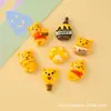 Accesorios de oso amarillo de dibujos animados para manualidades con pegamento de crema, pasadores para el pelo, llaveros, fundas para teléfono, imanes para refrigerador, materiales para pegatinas de vasos de agua