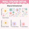 Adesivos de Parede Margarida Adesivos de Parede Florais Boêmios Decoração de Quarto de Menina Flor Composta Decalques de Quarto Infantil Jardim de Infância