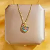 Novo Sino de Vento de Meio Verão Flor de Lírio Pingente Coração Colar Personalidade Retrô Concha Real Trevo de Quatro Folhas Celebridade da Internet Exquisita Corrente para Clavícula