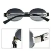 Ps33486 Gafas de Sol de Alto Gama con Nicho Ovalado Retro que Modifican la Forma del Rostro, Gafas de Sol Polarizadas de Metal Anti-UV