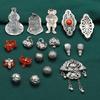 Cuentas de plata esterlina S925, colgante de amor de florín de calabaza de té, accesorios retro envejecidos, material de cuentas DIY hecho a mano