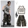 Ropa Infantil de Hip Hop Street Dance Ropa Hip Hop de Moda para Niños Conjunto de Ropa de Rendimiento de Malla de Manga Corta para Niños Ropa de Moda para Desfile de Niñas