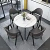 Mesa y Sillas de Reunión de Lujo Nórdico para Oficinas de Ventas, Mesa de Comedor Minimalista Moderna para Tienda de Té con Leche, Mesa Redonda Pequeña para Apartamento para Uso Doméstico
