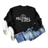 Amazon Tops de Manga Larga para Mujer Europeos y Americanos Mamá de Voleibol Sudadera Simple y Elegante Cuello Redondo Venta al por Mayor