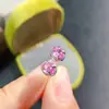 Aretes de Zafiro Rosa Natural Puro con Color Cristalino Vibrante, Piedra Preciosa Grado 5A, Tamaño 4*5mm