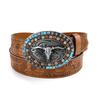 Cinturón vaquero occidental transfronterizo Ngau con hebilla de placa grande, moderno, retro, juvenil, estilo punk, de cuero para hombre.