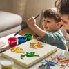 Juego de campanas de viento de dinosaurio para niños, campanas de viento de dinosaurio DIY de madera pintada, manualidades en madera adecuadas para decoración del hogar