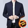 Transfronteiriço2026 Primavera e Outono Novo Cardigã Masculino Cor Sólida Jaqueta Corte Solto Business Casual Espesso Gola Alta
