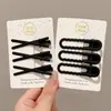 Horquilla Nueva de Estilo Sin Costuras con Borde Negro Mate Simple para Flequillo Lateral, Pinza de Pelo de Pato, Elegante Accesorio para el Cabello