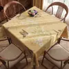 Nuevo Mantel Cuadrado Estilo Chino, Impermeable, Resistente al Aceite, Lavable, Cubierta de Mesa de los Ocho Inmortales, Lujo Ligero, Sensación de Alta Gama, Cubierta de Mesa de PVC