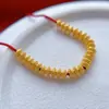 Pulsera de Plata S925 Chapada en Oro con Cuentas Espaciadoras Grabadas Accesorios Cuentas Sueltas Accesorios de Producción DIY