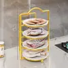 Estante de almacenamiento para bandejas de preparación de cocina, estante de preparación multicapa para uso doméstico, escurridor de platos multifuncional para escurrir y almacenar ingredientes